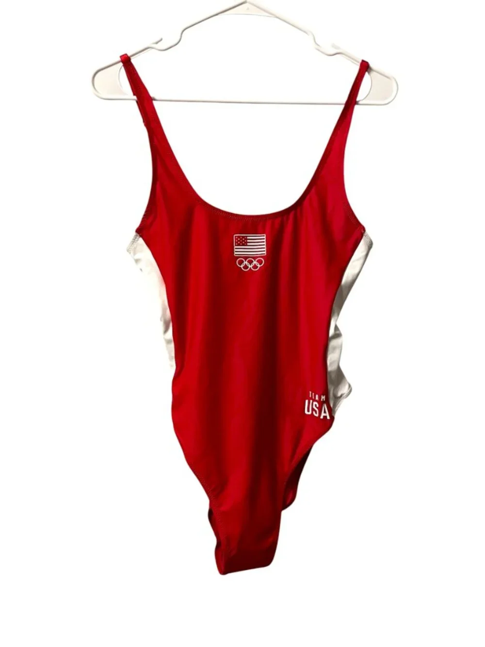NWT Skims Olympic Team USA Scoop Neck One Piece Swimsuit Red Size Large